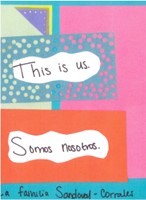 Handcrafted card with the words: this is us