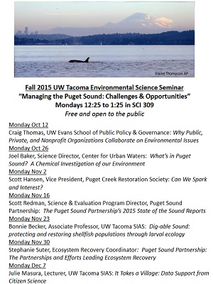 TESC 200 Environmental Sciences Seminar Series Fall 2015