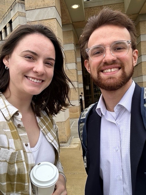Ramirez, right, with Notre Dame doctoral student Clare Bath, at the 2024 Notre Dame Peace Conference. Ramirez networked with Bath to learn about her postgraduate pathway in peace studies that led her to Ph.D. program in Sociology at Notre Dame.