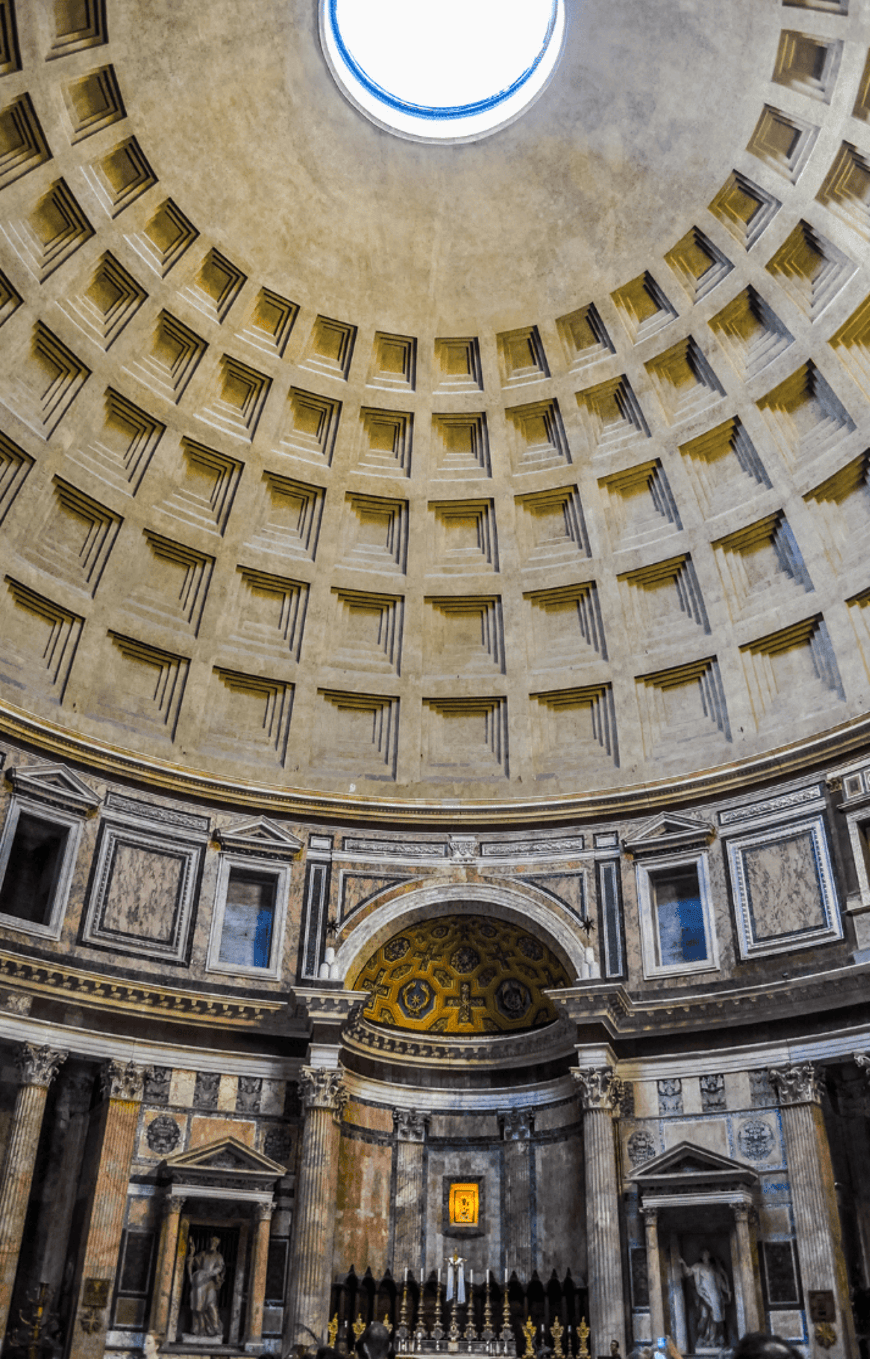 The interior of the Pantheon in Rome