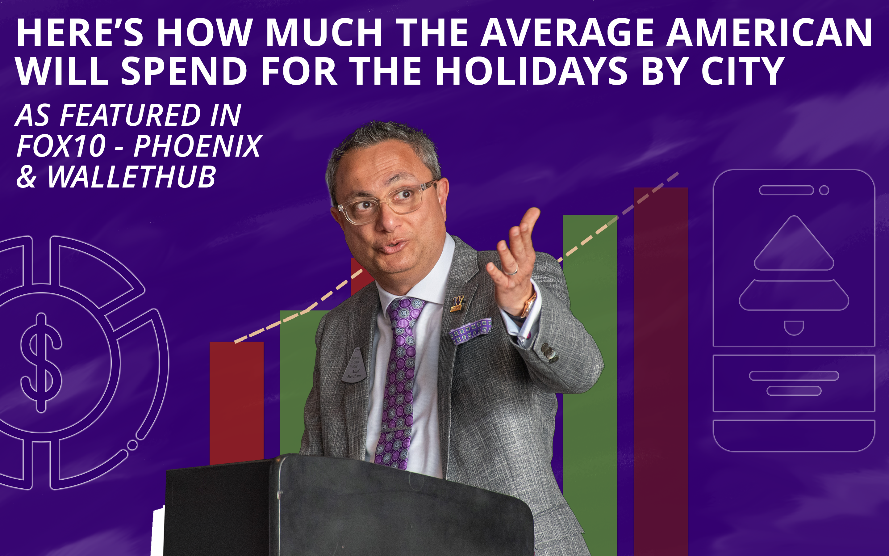 Here's how much the average American will spend for the holidays by city. As featured in Fox10 - Phoenix & WalletHub