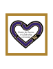 a purple outlined heart shape. The text inside the heart reads "Center for Service & Leadership UW Tacoma. There is a gold border around the heart logo.