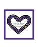 a purple heart outline. The text inside the heart reads "Center for Service & Leadership UW Tacoma." There is a purple border around the heart logo.