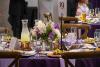 Decorated table with flowers and drinks at Business Leadership Awards